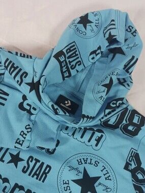 Converse Chuck Taylor Child's Sz 5(S) 4-5 Yrs  All-Over Print Hoodie, Blue